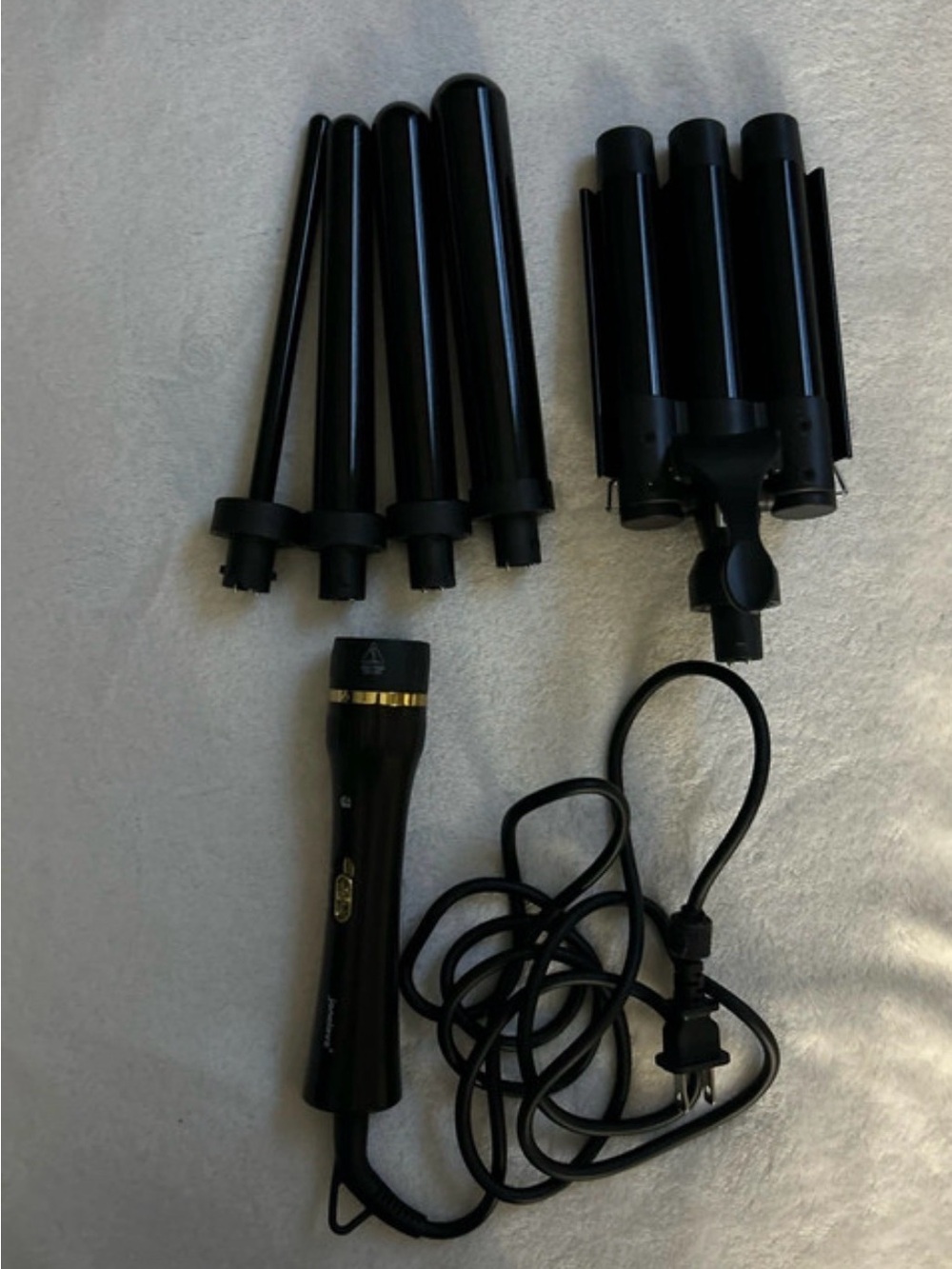 3-Barrel Curling Iron Set in Black